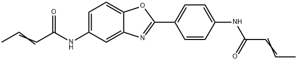 N-{4-[5-(2-butenoylamino)-1,3-benzoxazol-2-yl]phenyl}-2-butenamide Struktur