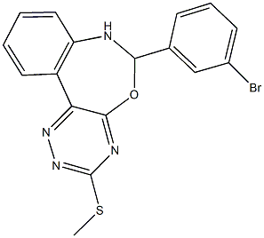 6-(3-bromophenyl)-3-(methylsulfanyl)-6,7-dihydro[1,2,4]triazino[5,6-d][3,1]benzoxazepine Struktur