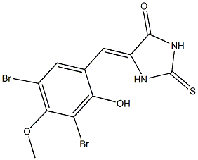 5-(3,5-dibromo-2-hydroxy-4-methoxybenzylidene)-2-thioxo-4-imidazolidinone Struktur