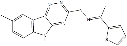 1-(2-thienyl)ethanone (8-methyl-5H-[1,2,4]triazino[5,6-b]indol-3-yl)hydrazone Struktur