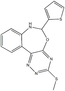 3-(methylsulfanyl)-6-(2-thienyl)-6,7-dihydro[1,2,4]triazino[5,6-d][3,1]benzoxazepine Struktur