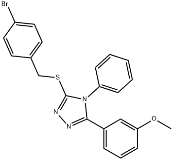 3-[(4-bromobenzyl)sulfanyl]-5-(3-methoxyphenyl)-4-phenyl-4H-1,2,4-triazole Struktur