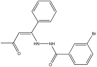 3-bromo-N'-(3-oxo-1-phenyl-1-butenyl)benzohydrazide Struktur