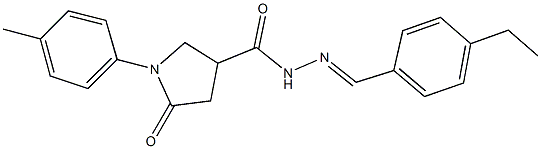 N'-(4-ethylbenzylidene)-1-(4-methylphenyl)-5-oxo-3-pyrrolidinecarbohydrazide Struktur