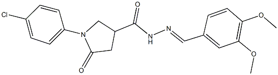 1-(4-chlorophenyl)-N'-(3,4-dimethoxybenzylidene)-5-oxo-3-pyrrolidinecarbohydrazide Struktur