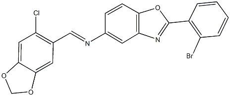 N-[2-(2-bromophenyl)-1,3-benzoxazol-5-yl]-N-[(6-chloro-1,3-benzodioxol-5-yl)methylene]amine Struktur