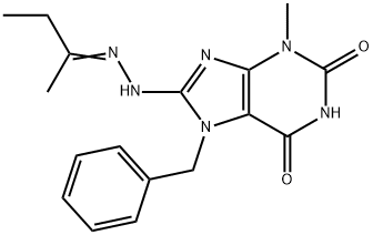 7-benzyl-3-methyl-8-[2-(1-methylpropylidene)hydrazino]-3,7-dihydro-1H-purine-2,6-dione Struktur