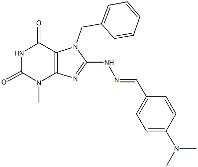 4-(dimethylamino)benzaldehyde (7-benzyl-3-methyl-2,6-dioxo-2,3,6,7-tetrahydro-1H-purin-8-yl)hydrazone Struktur