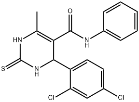 4-(2,4-dichlorophenyl)-6-methyl-N-phenyl-2-thioxo-1,2,3,4-tetrahydropyrimidine-5-carboxamide Struktur