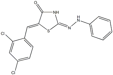 5-(2,4-dichlorobenzylidene)-1,3-thiazolidine-2,4-dione 2-(phenylhydrazone) Struktur