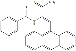 N-[1-(aminocarbonyl)-2-(9-anthryl)vinyl]benzamide Struktur