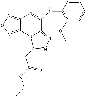 ethyl [5-(2-methoxyanilino)[1,2,5]oxadiazolo[3,4-e][1,2,4]triazolo[4,3-a]pyrazin-8-yl]acetate Struktur