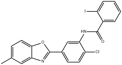 N-[2-chloro-5-(5-methyl-1,3-benzoxazol-2-yl)phenyl]-2-iodobenzamide Struktur