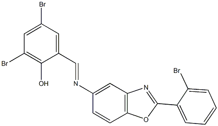 2,4-dibromo-6-({[2-(2-bromophenyl)-1,3-benzoxazol-5-yl]imino}methyl)phenol Struktur