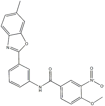 3-nitro-4-methoxy-N-[3-(6-methyl-1,3-benzoxazol-2-yl)phenyl]benzamide Struktur