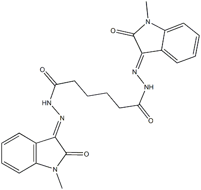 N'~1~,N'~6~-bis(1-methyl-2-oxo-1,2-dihydro-3H-indol-3-ylidene)hexanedihydrazide Struktur