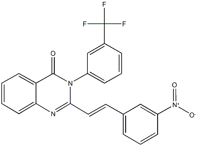 2-(2-{3-nitrophenyl}vinyl)-3-[3-(trifluoromethyl)phenyl]-4(3H)-quinazolinone Struktur