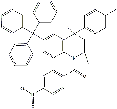 1-({4-nitrophenyl}carbonyl)-2,2,4-trimethyl-4-(4-methylphenyl)-6-(triphenylmethyl)-1,2,3,4-tetrahydroquinoline Struktur