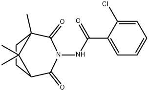 2-chloro-N-(1,8,8-trimethyl-2,4-dioxo-3-azabicyclo[3.2.1]oct-3-yl)benzamide Struktur