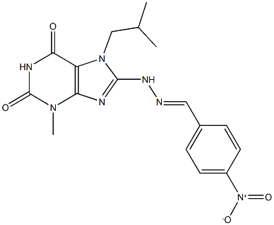 4-nitrobenzaldehyde (7-isobutyl-3-methyl-2,6-dioxo-2,3,6,7-tetrahydro-1H-purin-8-yl)hydrazone Struktur