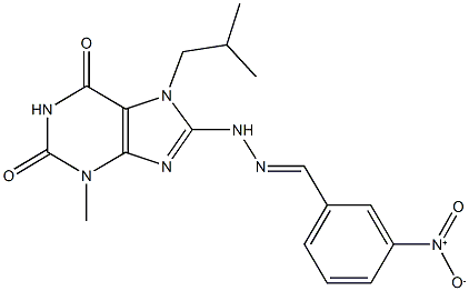 3-nitrobenzaldehyde (7-isobutyl-3-methyl-2,6-dioxo-2,3,6,7-tetrahydro-1H-purin-8-yl)hydrazone Struktur