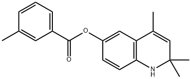 2,2,4-trimethyl-1,2-dihydro-6-quinolinyl 3-methylbenzoate Struktur