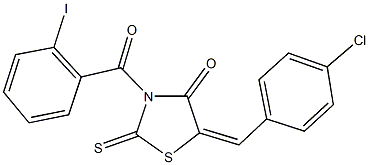 5-(4-chlorobenzylidene)-3-(2-iodobenzoyl)-2-thioxo-1,3-thiazolidin-4-one Struktur