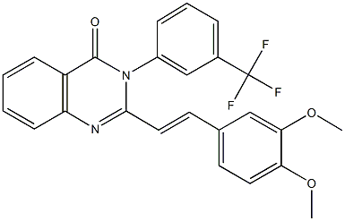 2-[2-(3,4-dimethoxyphenyl)vinyl]-3-[3-(trifluoromethyl)phenyl]-4(3H)-quinazolinone Struktur