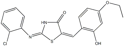 2-[(2-chlorophenyl)imino]-5-(4-ethoxy-2-hydroxybenzylidene)-1,3-thiazolidin-4-one Struktur