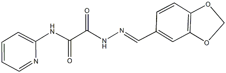 2-[2-(1,3-benzodioxol-5-ylmethylene)hydrazino]-2-oxo-N-(2-pyridinyl)acetamide Struktur