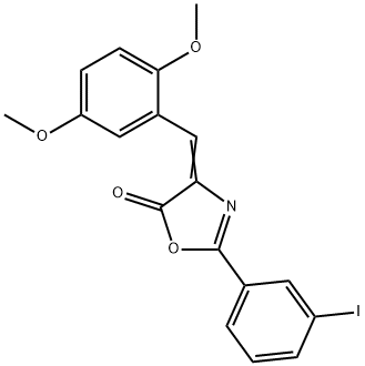 4-(2,5-dimethoxybenzylidene)-2-(3-iodophenyl)-1,3-oxazol-5(4H)-one Struktur