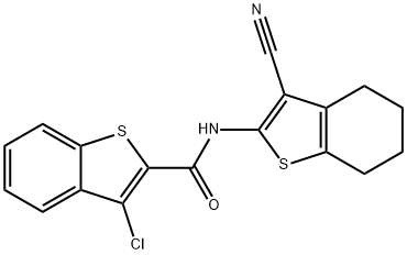 3-chloro-N-(3-cyano-4,5,6,7-tetrahydro-1-benzothien-2-yl)-1-benzothiophene-2-carboxamide Struktur