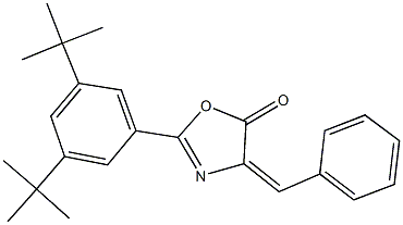 4-benzylidene-2-(3,5-ditert-butylphenyl)-1,3-oxazol-5(4H)-one Struktur