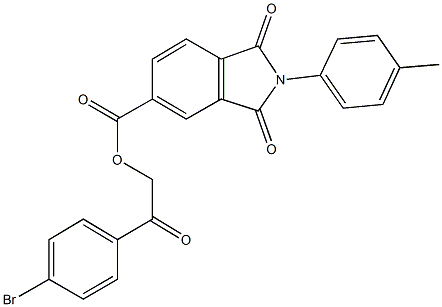 2-(4-bromophenyl)-2-oxoethyl 2-(4-methylphenyl)-1,3-dioxoisoindoline-5-carboxylate Struktur