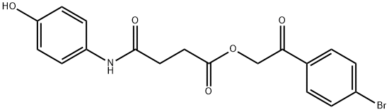 2-(4-bromophenyl)-2-oxoethyl 4-(4-hydroxyanilino)-4-oxobutanoate Struktur