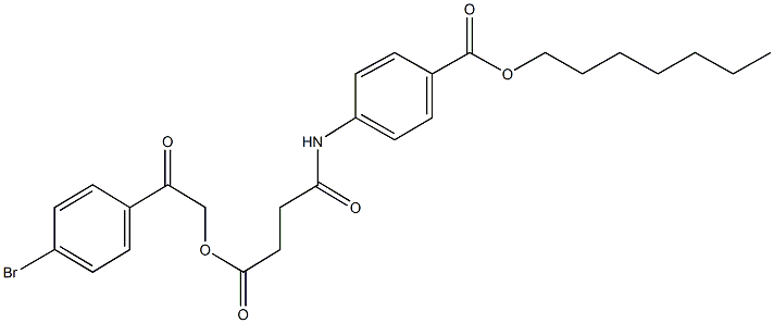 heptyl 4-({4-[2-(4-bromophenyl)-2-oxoethoxy]-4-oxobutanoyl}amino)benzoate Struktur