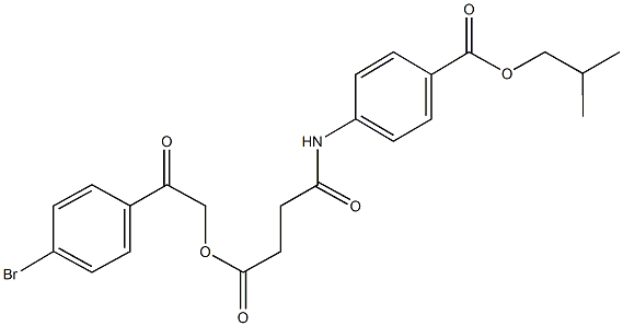 2-methylpropyl 4-[(4-{[2-(4-bromophenyl)-2-oxoethyl]oxy}-4-oxobutanoyl)amino]benzoate Struktur