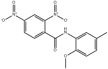 2,4-bisnitro-N-(2-methoxy-5-methylphenyl)benzamide Struktur