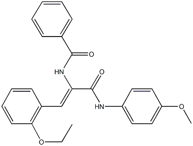 N-{2-(2-ethoxyphenyl)-1-[(4-methoxyanilino)carbonyl]vinyl}benzamide Struktur