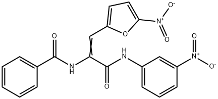 N-(1-({3-nitroanilino}carbonyl)-2-{5-nitro-2-furyl}vinyl)benzamide Struktur