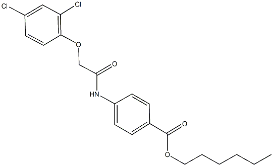 hexyl 4-{[(2,4-dichlorophenoxy)acetyl]amino}benzoate Struktur