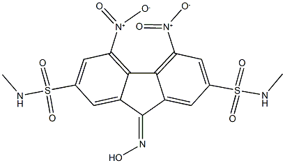 9-(hydroxyimino)-4,5-bisnitro-N~2~,N~7~-dimethyl-9H-fluorene-2,7-disulfonamide Struktur