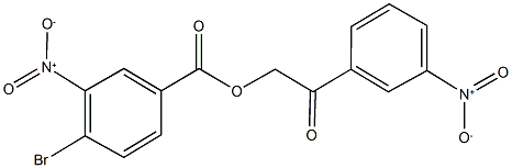 2-{3-nitrophenyl}-2-oxoethyl 4-bromo-3-nitrobenzoate Struktur