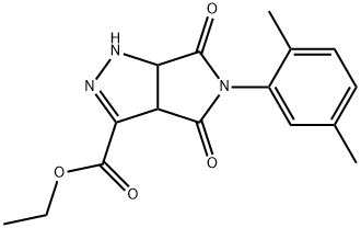 ethyl 5-(2,5-dimethylphenyl)-4,6-dioxo-1,3a,4,5,6,6a-hexahydropyrrolo[3,4-c]pyrazole-3-carboxylate Struktur