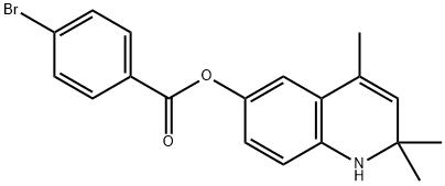 2,2,4-trimethyl-1,2-dihydro-6-quinolinyl 4-bromobenzoate Struktur