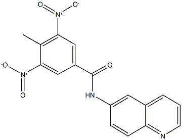 3,5-bisnitro-4-methyl-N-(6-quinolinyl)benzamide Struktur