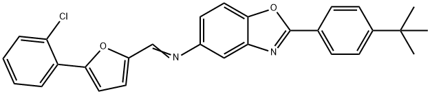 N-[2-(4-tert-butylphenyl)-1,3-benzoxazol-5-yl]-N-{[5-(2-chlorophenyl)-2-furyl]methylene}amine Struktur