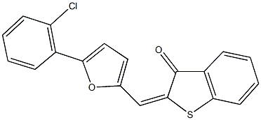 2-{[5-(2-chlorophenyl)-2-furyl]methylene}-1-benzothiophen-3(2H)-one Struktur