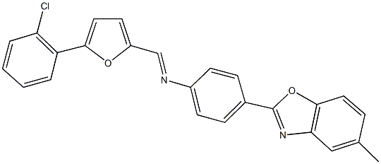 N-{[5-(2-chlorophenyl)-2-furyl]methylene}-N-[4-(5-methyl-1,3-benzoxazol-2-yl)phenyl]amine Struktur