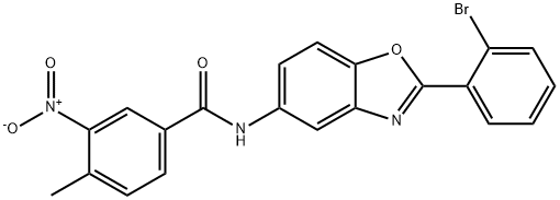 N-[2-(2-bromophenyl)-1,3-benzoxazol-5-yl]-3-nitro-4-methylbenzamide Struktur